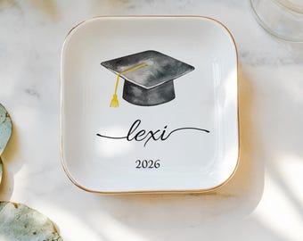 Custom Graduation Dish, Graduation Gift, Class of 2026, Graduation 2026, Jewelry Dish, College Grad Gift, Trinket Tray, Nurse Graduation