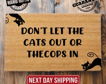 Home Doormat With Cat Print, Funny Welcome Mat, Cat Themed Door Mat, Coir Doormat, Cat Owner Mat, Cute Gift for Her or Him, Porch Decor