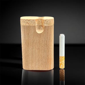 Handcrafted Walnut Wood Dugout with Spring-Loaded One-Hitter Pipe – Customizable Bat Options