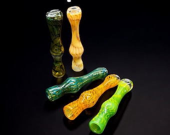 Handmade Thick Glass Chillum Pipe – 3.5" Mini One Hitter
