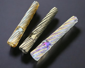 Unique Twisted Design One Hitter Glass Pipe, Hand Blown Chillum Pipe