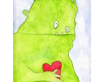 Green Monster with Heart