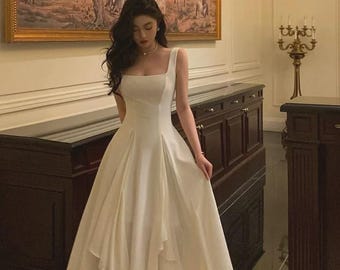 Ruffle Midi Dress: Sleeveless A-Line, Empire Waist Fairycore