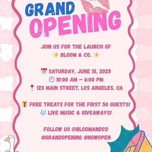Grand Opening Flyer Template | Editable Canva Pro Design (digital ...