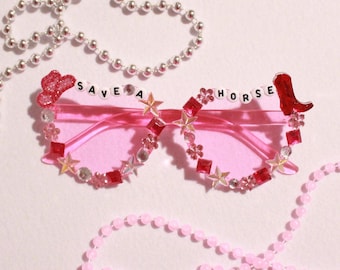 Pink "Save a Horse" Cowgirl Heart Sunglasses