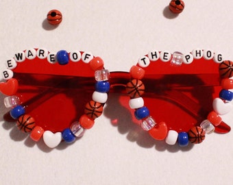 Lunettes de soleil rouges Kansas Basketball Méfiez-vous des Phog Heart