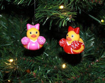 Cheerleader Rubber Duck Christmas Ornament