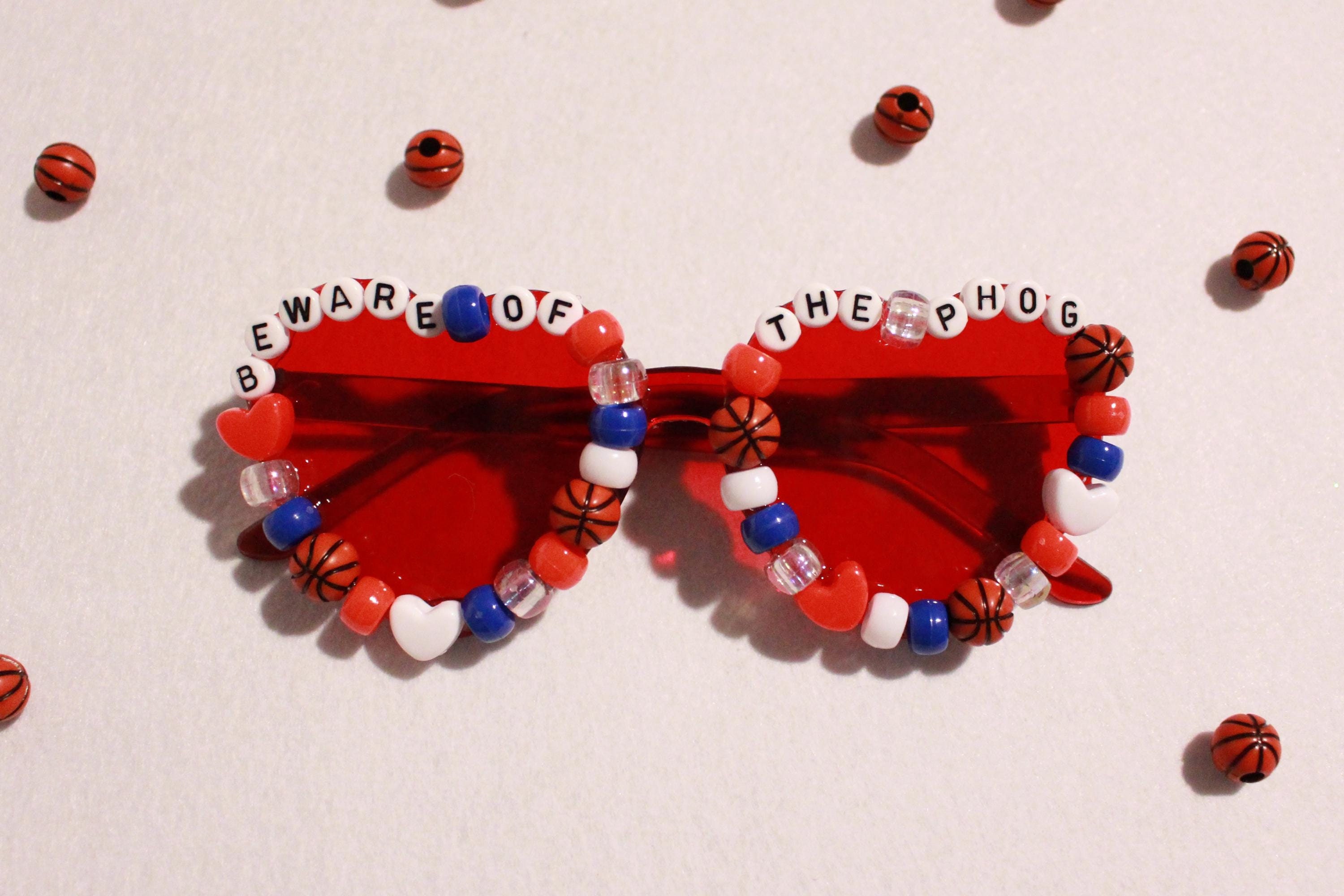 Red Kansas Basketball Beware of the Phog Heart Sunglasses - Etsy
