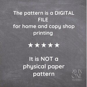 K&ouml;nnte beinhalten: Bild mit Text: "Das Muster ist eine DIGITAL DATEI f&uuml;r den Heim- und Copy-Shop-Druck. Es ist KEIN physisches Papiermuster." F&uuml;nf wei&szlig;e Sterne werden angezeigt. Das Logo "20 IN ONE PATTERNS" befindet sich in der unteren rechten Ecke.