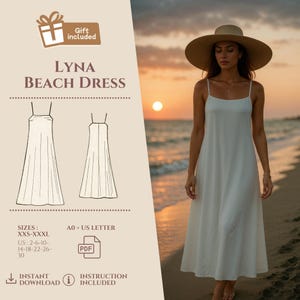 Summer Maxi Dress Sewing Pattern: Strappy Bodycon Beachwear (PDF Digital Pattern XXS-3XL)