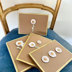 Handgemachtes Sonnenblumen Briefpapier Set (4 Stück)