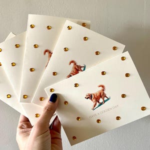 Tenha um dia dourado - Conjunto de cartas de papelaria artesanais (conjunto de 5)