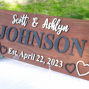 Last Name Wedding Sign,Gift for Couples,Anniversary Gift,Gift for Newlyweds,Personalized Couples Gift,Bridal Shower Gift,Wedding Name Sign