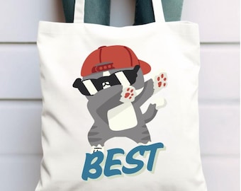 Cat Graphic Tote Bag, Reusable Shopping Bag