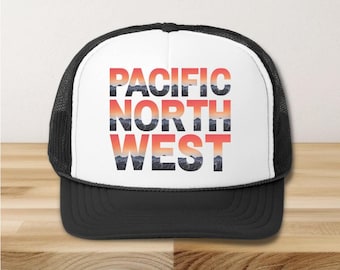 Pacific Northwest Trucker Hat, Outdoor Adventure Snapback Cap