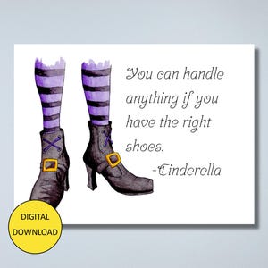 Funny Greeting Card Postcard – INSTANT DOWNLOAD – Printable Card Post Card - You Can Handle Anything If You Have the Right Shoes!