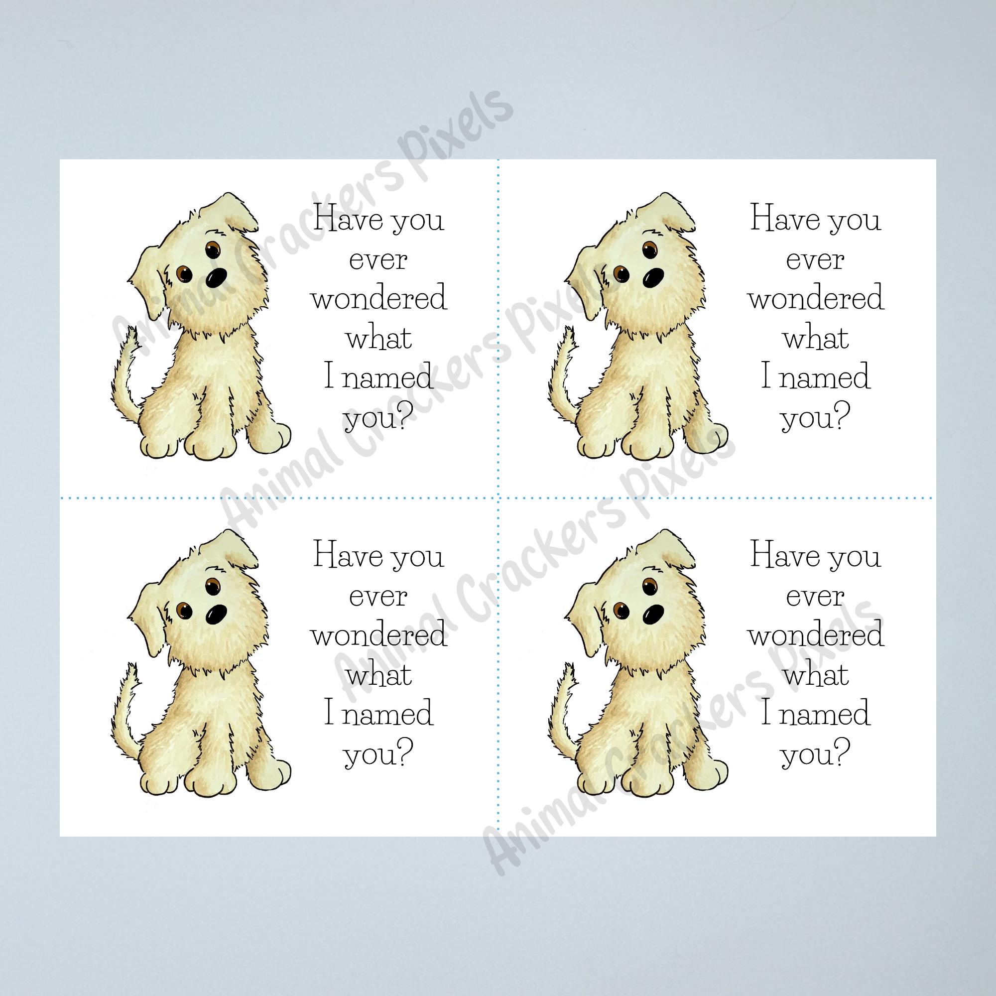 Funny Dog Greeting Card Postcard – INSTANT DOWNLOAD – Printable Card ...