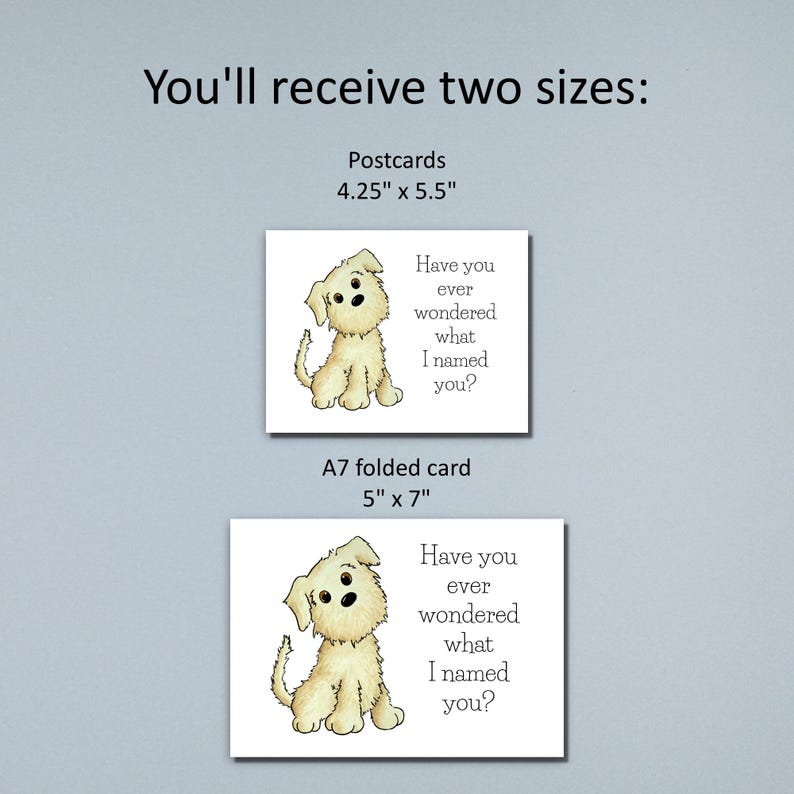 Funny Dog Greeting Card Postcard – INSTANT DOWNLOAD – Printable Card ...