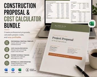 Construction Proposal Template for Contractors | Editable Word & Excel | Project Bid, Scope of Work and Work Agreement