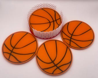 Ensemble de 6 sous-verres de basket-ball imprimés en 3D - Décoration sport - Cadeau pour lui - Cadeau pour fan de basket-ball