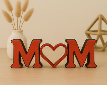 Letrero de corazón para mamá, bonito regalo para el Día de la Madre, decoración única para el escritorio de mamá, regalo para ella