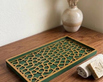 Bandeja organizadora geométrica impresa en 3D - Organizador para la entrada - Organizador para la mesita de noche - Bandeja decorativa para cómoda - Decoración del hogar - Regalo de inauguración
