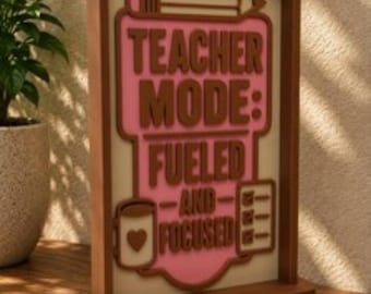 Panneau de bureau pour enseignant(e) - Décoration de table imprimée en 3D - Accessoire de salle de classe - Cadeau pour les enseignants