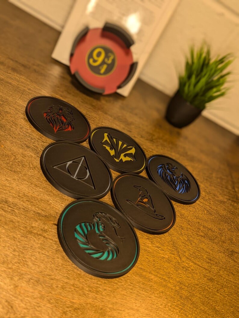 Harry Potter Themed Coasters - 6pc Set - Mystical Must-Haves