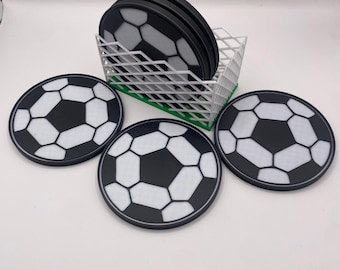 Soccer Ball Coasters (Set of 6) - Sports Fan Gift - Football Decor - Gift For Him