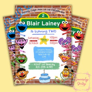 Sesame Street Birthday Invitation: Editable Canva Template (Digital Download)