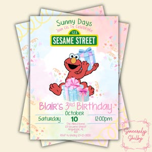 Sesame Street Birthday Invitation: Editable Canva Template (Digital Download)