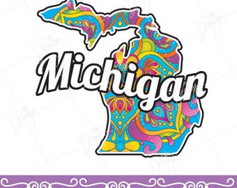Paquete de gráficos vectoriales de mandala de Michigan, Michigan SVG, Michigan EPS, Michigan PDF, Michigan PNG, Michigan JPG, Michigan Clip Art