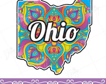 Paquete de gráficos vectoriales de mandala de Ohio, Ohio SVG, Ohio EPS, Ohio PDF, Ohio PNG, Ohio JPG, Ohio Clip Art