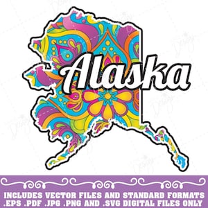 Alaska Mandala vector graphic bundle, Alaska Svg, Alaska eps, Alaska pdf, Alaska png, Alaska jpg, Alaska Clip Art