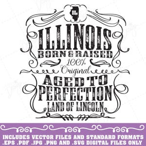 Illinois Whiskey Label vector graphics, Illinois Svg, Illinois eps, Illinois pdf, Illinois png, Illinois jpg, Illinois Clip Art