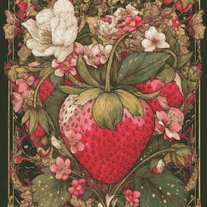 Stamped Cross Stitch Kit Heart of Strawberry-Perfect Gift for Craft Lovers-What you see is what you get