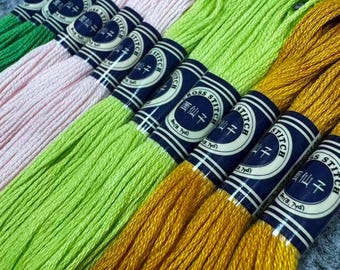 482 Colours Available Embroidery Floss Set, Individual Cross Stitch Embroidery Thread, Matches DMC Floss, 8 Meters Each-1 Skein