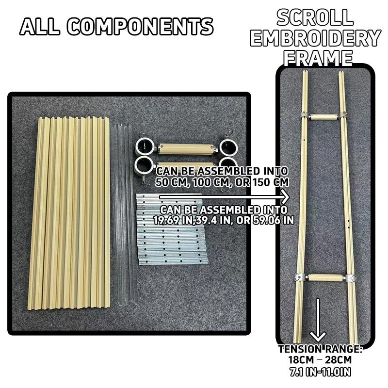 Creamy Yellow Adjustable Aluminum Alloy Scroll Frame for Cross Stitch ...