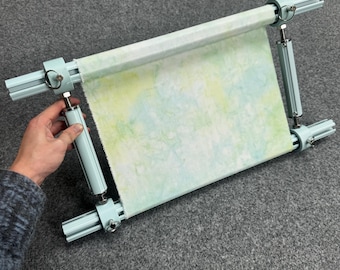 Blue Adjustable Aluminum Alloy Scroll Frame for Cross Stitch | Extra Thick, Extendable Embroidery Frame with Adjustable Width and Length