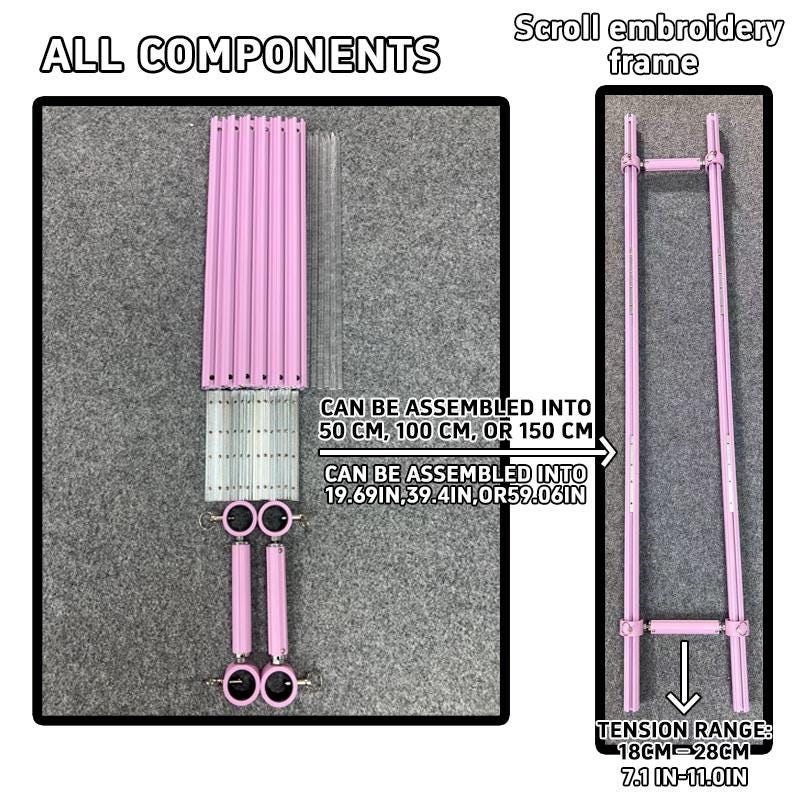 Pink Adjustable Aluminum Alloy Scroll Frame for Cross Stitch | Extra ...