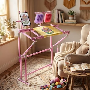 4th Gen Adjustable Cross Stitch Stand –with Height, Width Tilt Adjustment | Phone Thread Holder Included  (scroll frame not included)