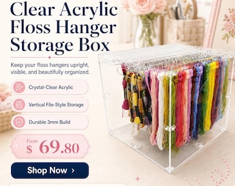 Durchsichtige Acryl Zahnseide Aufbewahrungsbox【mit Deckel】 - Kreuzstich Thread Organizer Geschenk für Näher