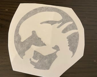 Xenomorph-embleemsticker – Alien Franchise Sci-Fi Horror Silhouette