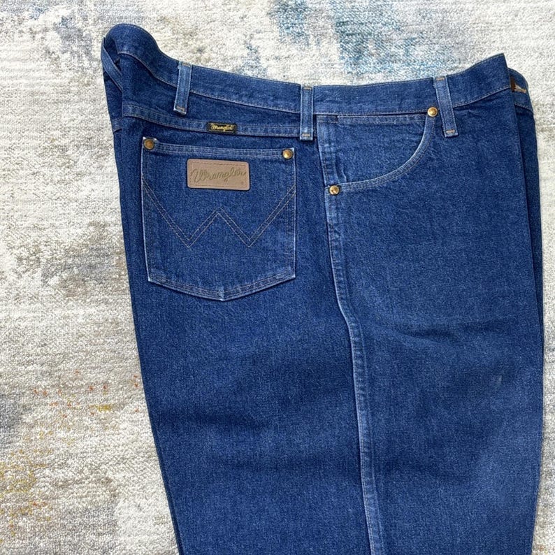 Vintage Wrangler Jeans 42x34 Tagamax Western Workwear Blue Denim image 1