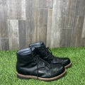 Wilcox Mens Black Leather Boots Cap Toe Brogue Wide 14W Lace Up Dress