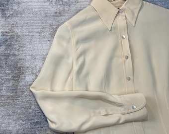 vintage Talbots pure soie Chemisier Taille 4 Cottagecore Grandma Core Dainty