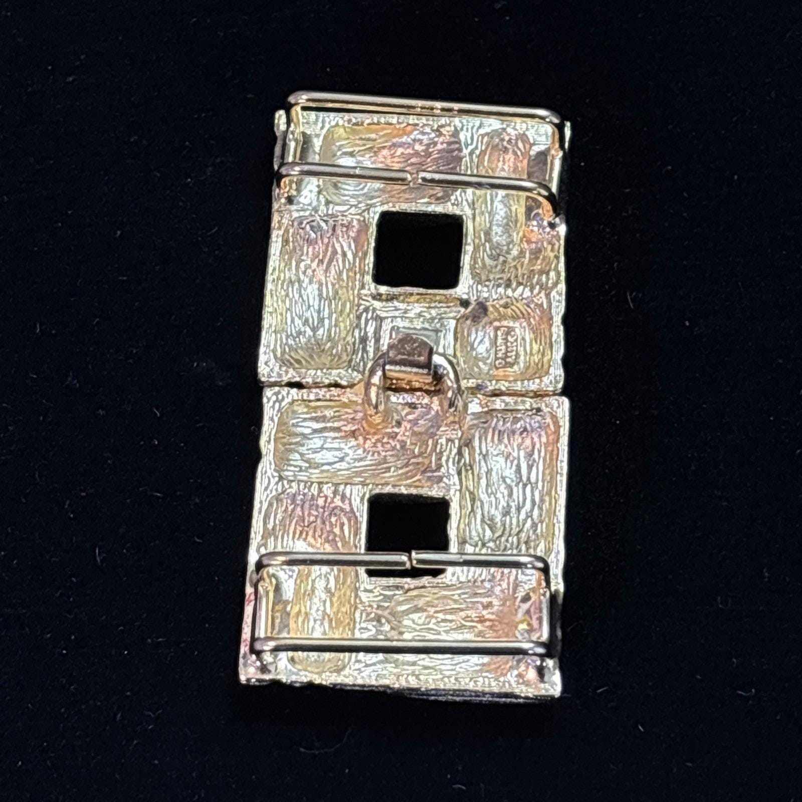 Vintage‎ Dottie Smith Silver Tone Belt Buckle Geometric Squares Designer 1980s Vintage Dottie Smith Gold Tone Belt Buckle Statement  main image 2
