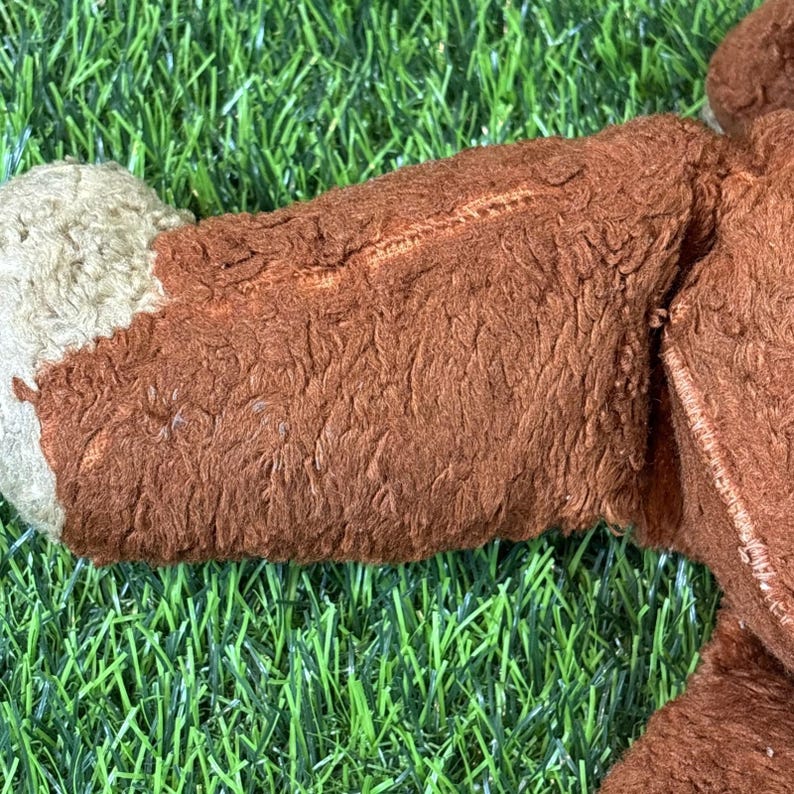 Vintage 1950s Teddy Bear Brown Plush Unmarked Stuffed Animal Mid ...