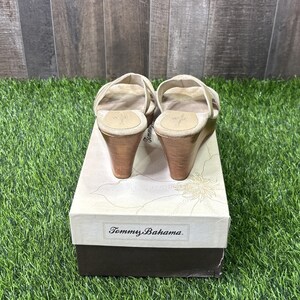 Tommy Bahama Wooden Say No Raw Sugar Italy Suede Leather Slide Sandals image 5