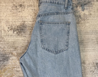 Baumwolle auf Damen Mom Jeans Light Wash High Rise Größe 6